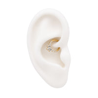 Baguette Crystal Daith Clicker Hoop