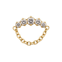 Curved Crystal Earring Top With Chain
