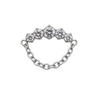 Curved Crystal Earring Top With Chain