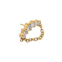 Curved Crystal Earring Top With Chain