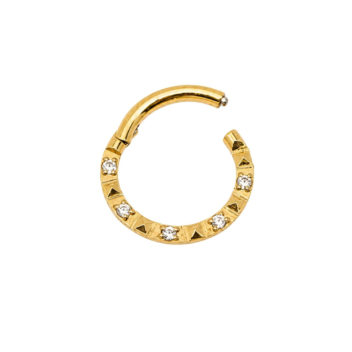 Side-Facing Crystal Peaked Clicker Hoop