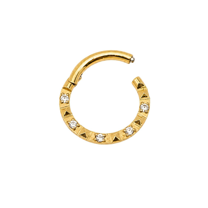 Side-Facing Crystal Peaked Clicker Hoop