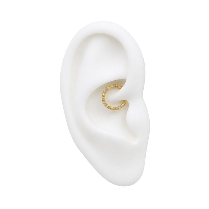 Side-Facing Crystal Peaked Clicker Hoop