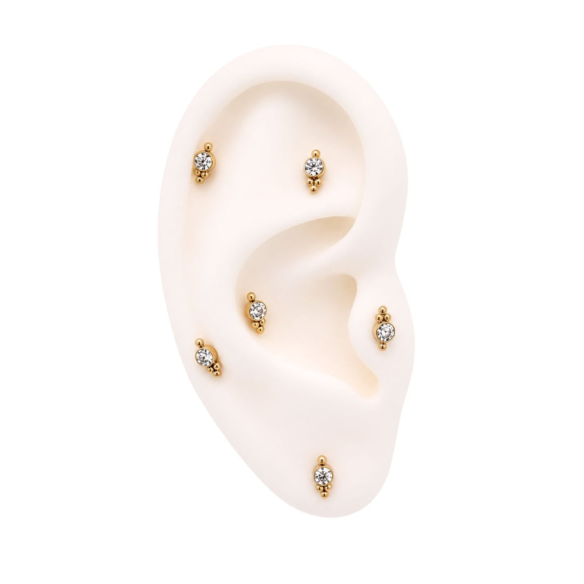 Crystal Tri-Bead Earring Top