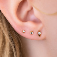 Crystal Tri-Bead Earring Top