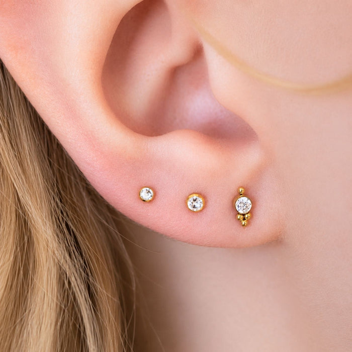Crystal Tri-Bead Earring Top