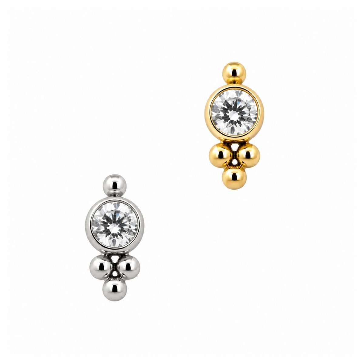 Crystal Tri-Bead Earring Top