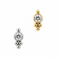 Crystal Tri-Bead Earring Top