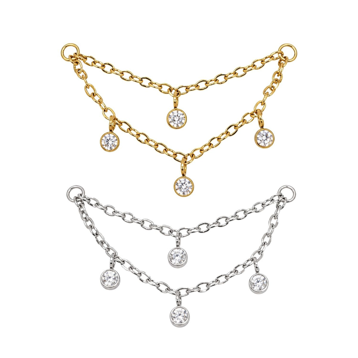 Double Layer Crystal Chain Connector