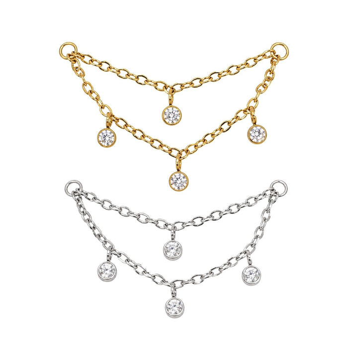 Double Layer Crystal Chain Connector