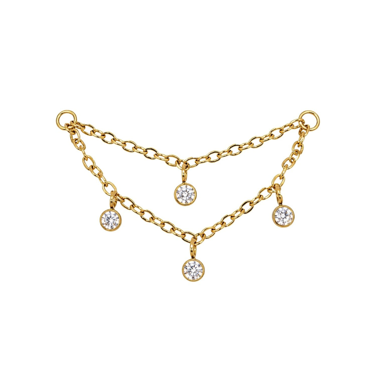 Double Layer Crystal Chain Connector