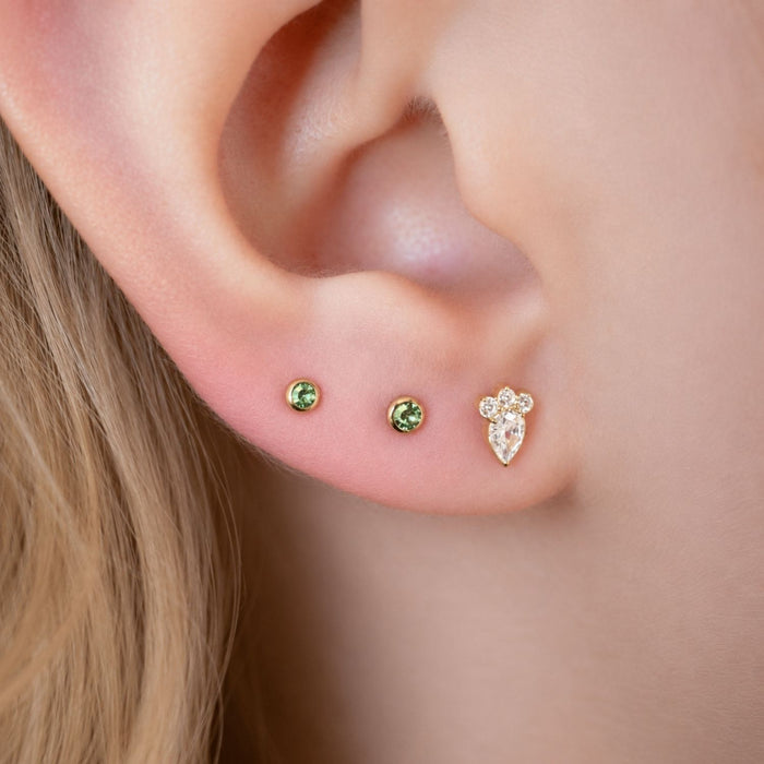 Emerald Swarovski Crystal Earring Top