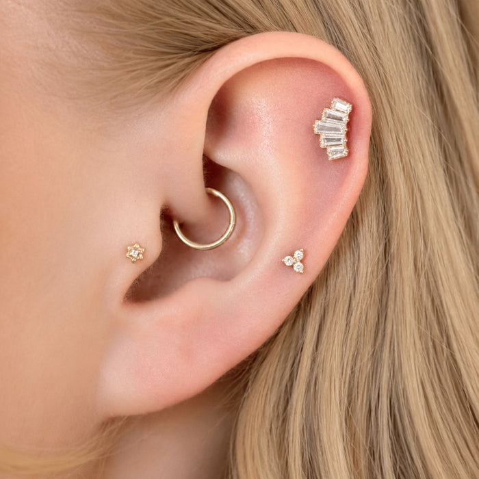 Baguette Cluster Earring Top