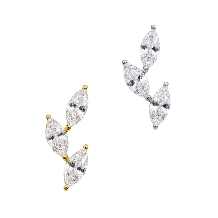 Crystal Leaf Earring Top