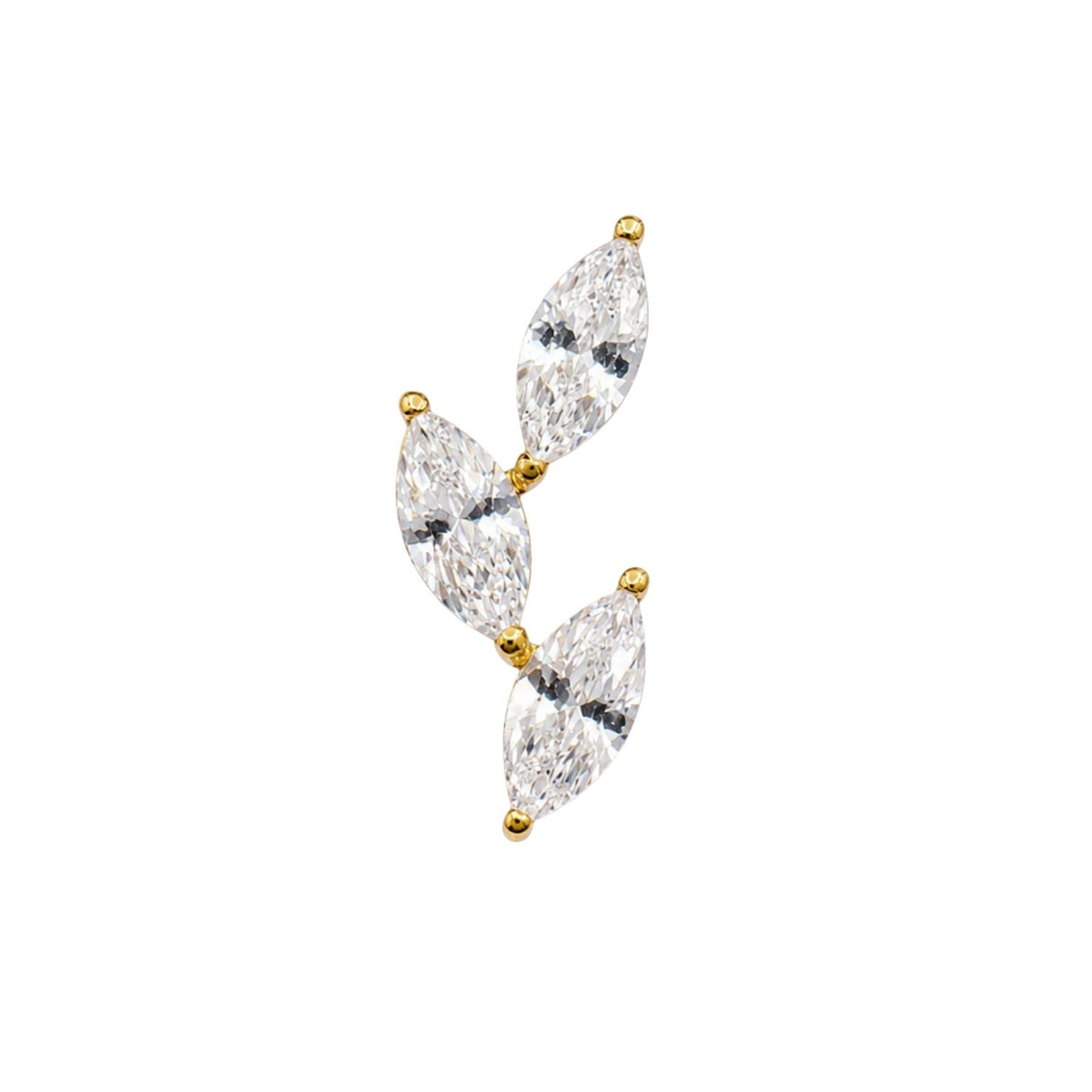 Crystal Leaf Earring Top