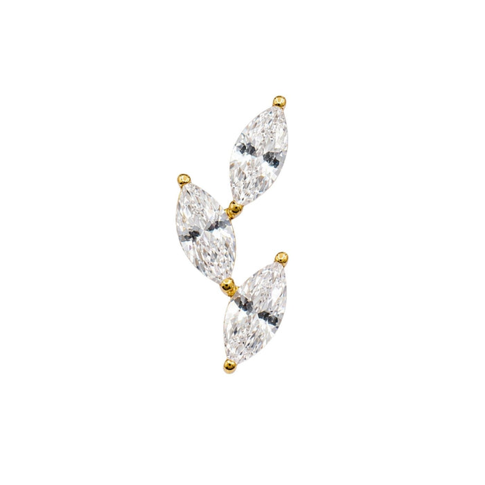 Crystal Leaf Earring Top
