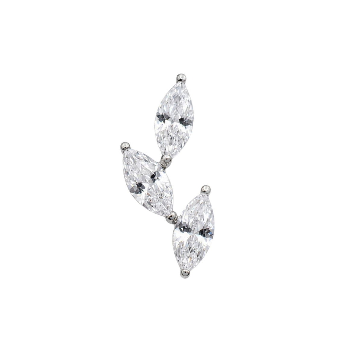 Crystal Leaf Earring Top