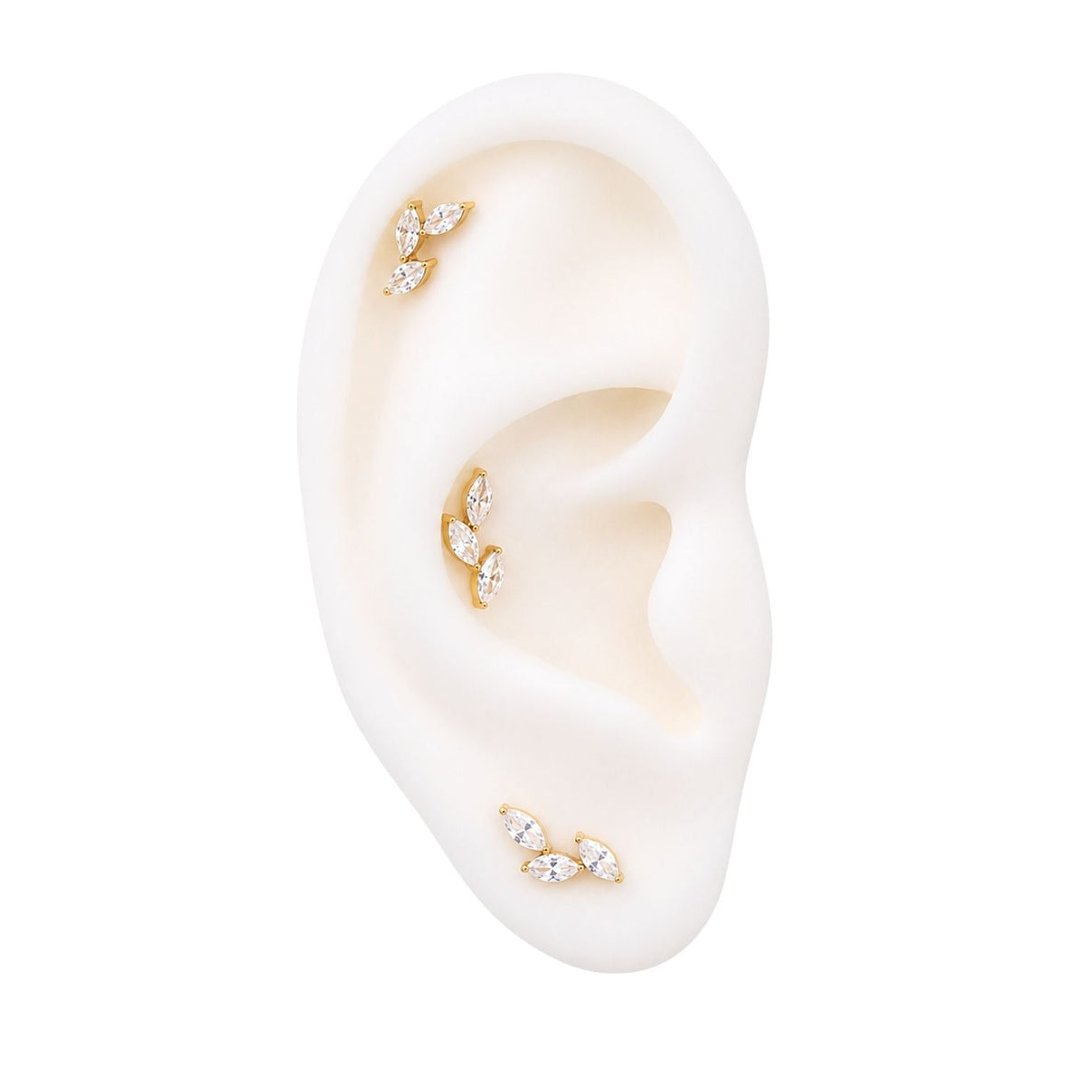 Crystal Leaf Earring Top