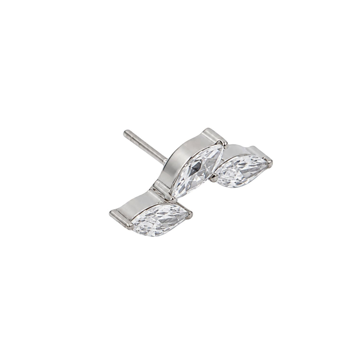 Crystal Leaf Earring Top