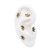 Moss Agate Fan Earring Top