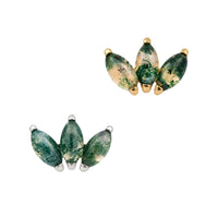 Moss Agate Fan Earring Top