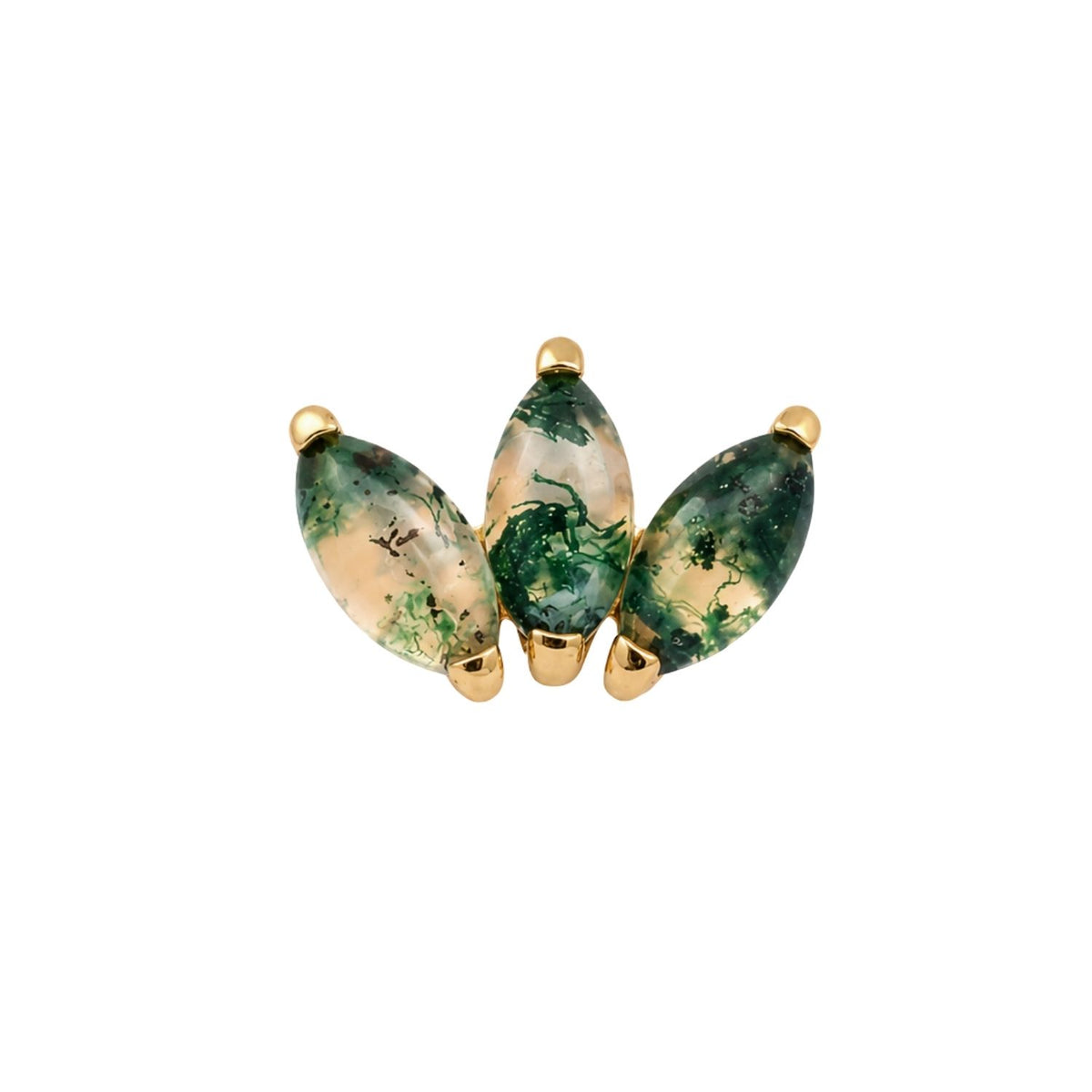 Moss Agate Fan Earring Top