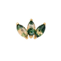 Moss Agate Fan Earring Top