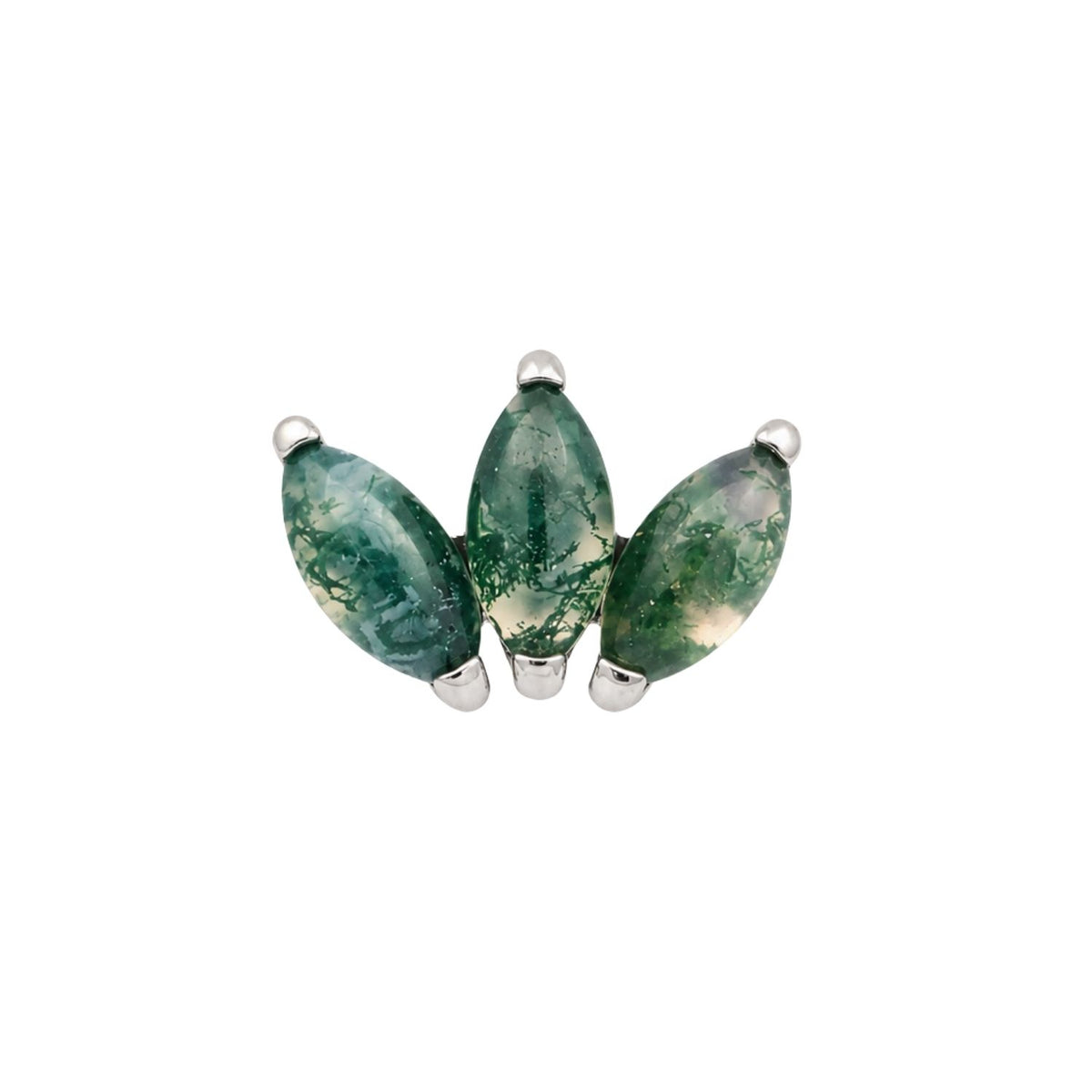 Moss Agate Fan Earring Top