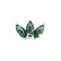Moss Agate Fan Earring Top