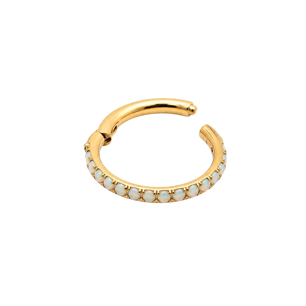 Bottom-Facing Pave Opal Clicker Hoop