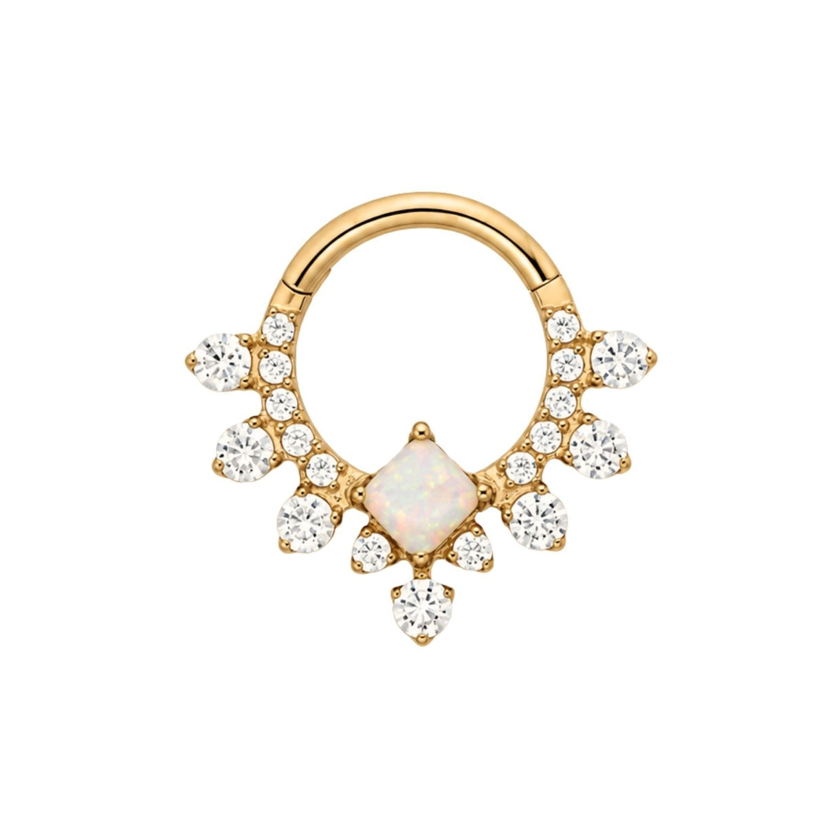 Opal and Crystal Daith Clicker Hoop