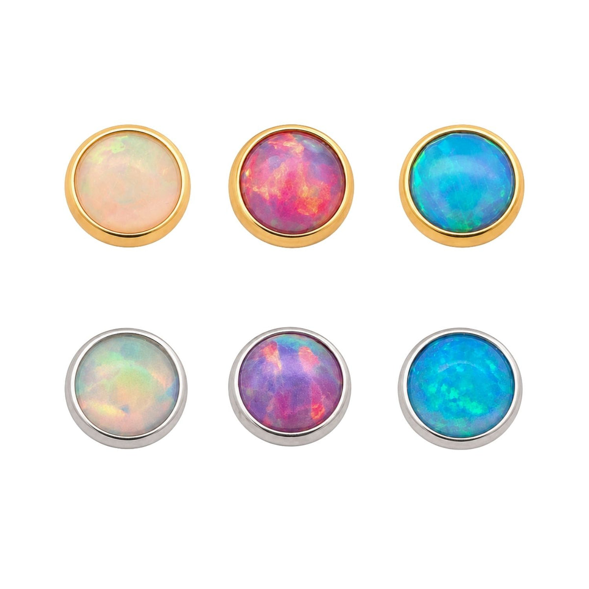 Round Opal Cabochon Earring Top