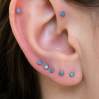 Round Opal Cabochon Earring Top
