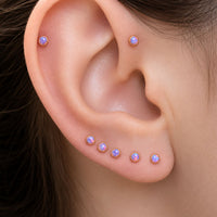 Round Opal Cabochon Earring Top