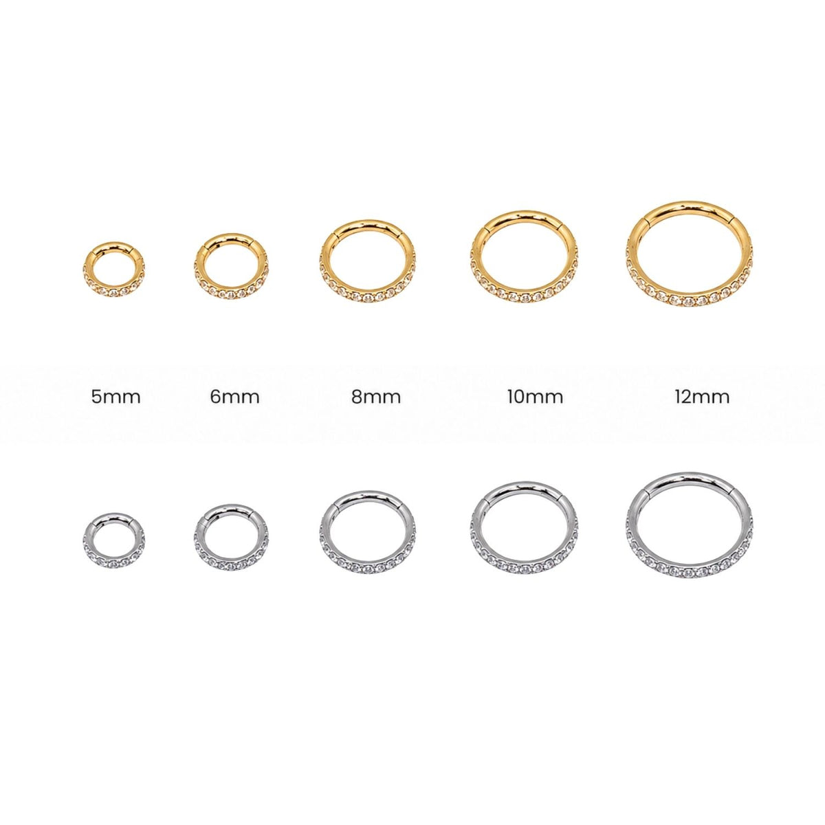 Bottom-Facing Pave Crystal Clicker Hoop