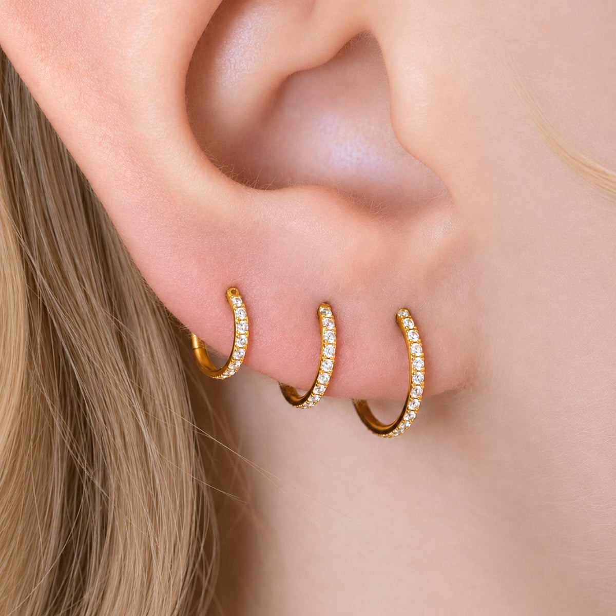 Bottom-Facing Pave Crystal Clicker Hoop