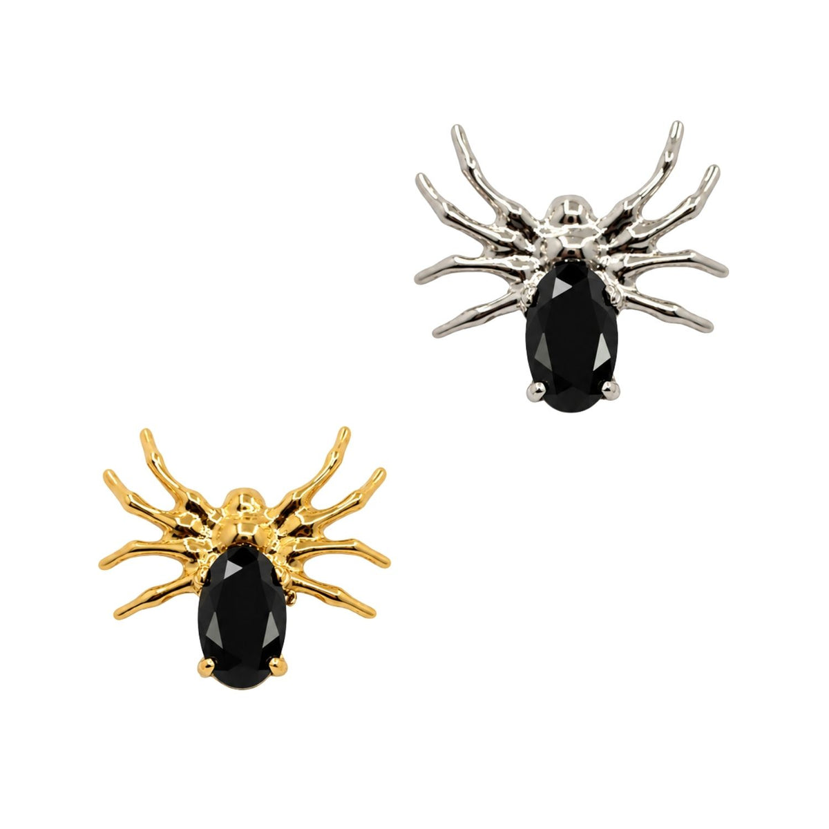 Black Crystal Spider Earring Top