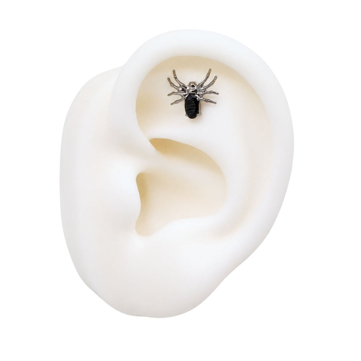 Black Crystal Spider Earring Top