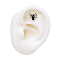 Black Crystal Spider Earring Top