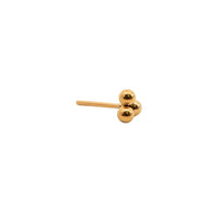 Yellow Gold Threadless Tops Tri - bead Earring Top The Curated Lobeball earringconchfaux rook