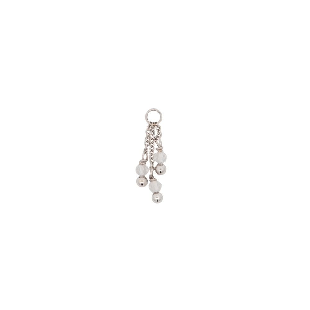 White Gold Charms Triple Gemstone Dangle Charm The Curated Lobeamethystcharmcharms