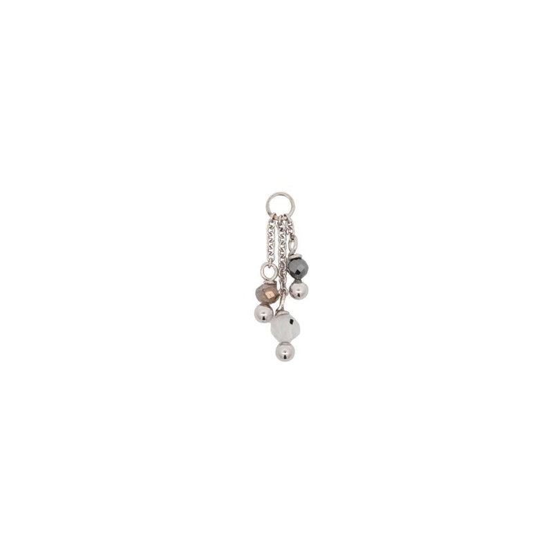 White Gold Charms Triple Gemstone Dangle Charm The Curated Lobeamethystcharmcharms