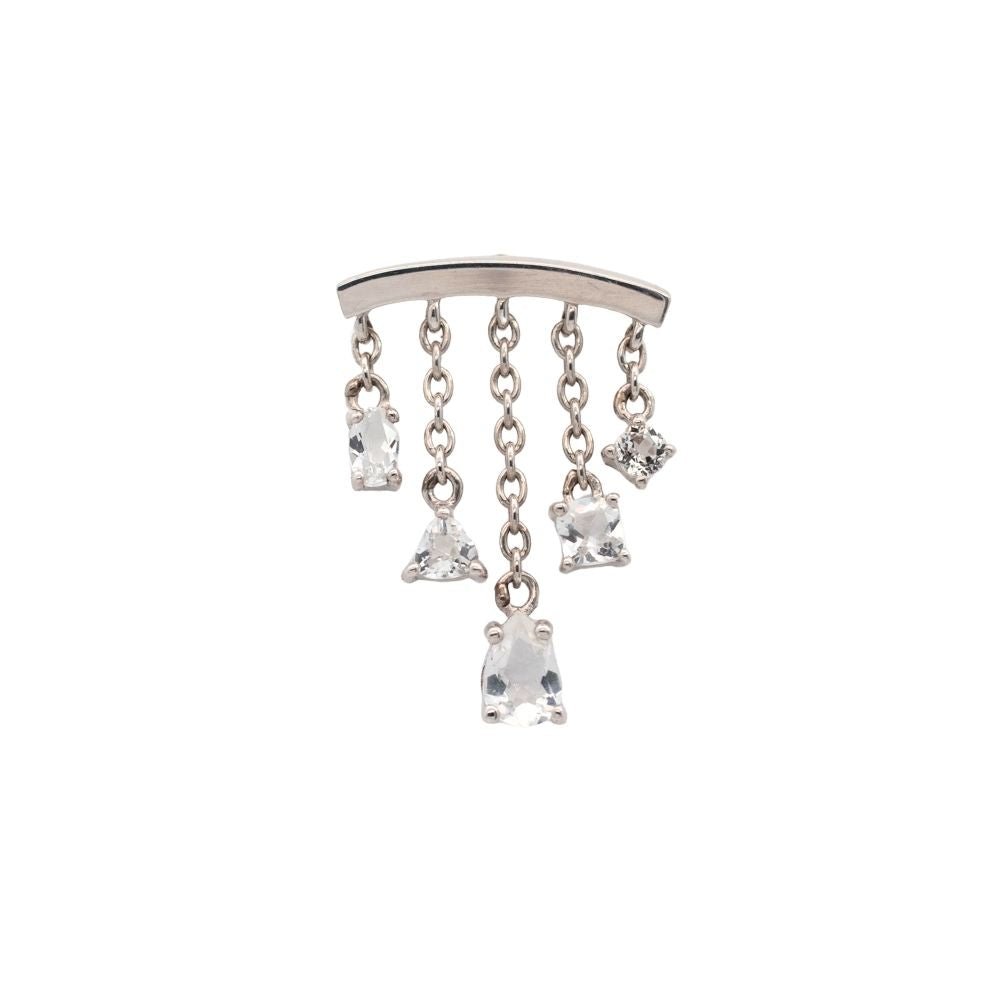 White Gold Studs White Topaz Multi - Cut Chandelier Earring The Curated Lobe14k gold14k gold topcartilage