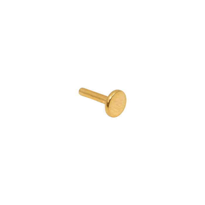 Yellow Gold Threadless Barbells 16 Gauge Threadless Flat Back Barbell - 4mm Labret The Curated Lobe