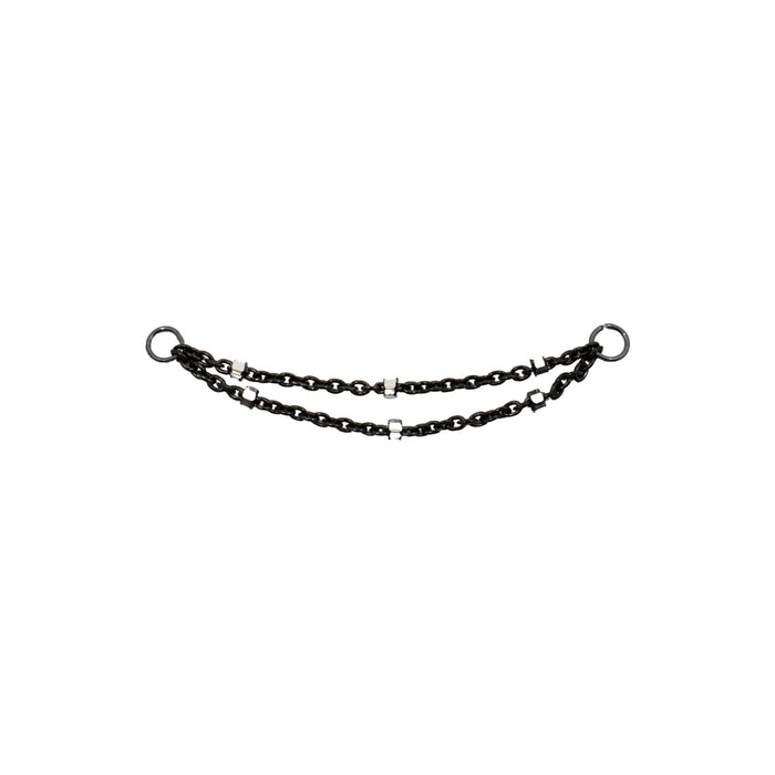 Gunmetal Chains Connectors & Ear Jackets Double Satellite Chain Connector The Curated Lobecartilagechainchain earrings