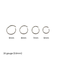 Silver Hoops 20 Gauge Plain Clicker Hoop The Curated Lobebestellerscartilagecartilage jewelry