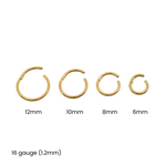 Gold 16 Gauge Titanium Plain Clicker Hoop - Gold Hoops