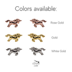 Rose Gold Unicorn Earrings - Screw Back Unicorn