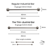Silver Titanium Thin-dustrial Bar - Silver Industrial Bar