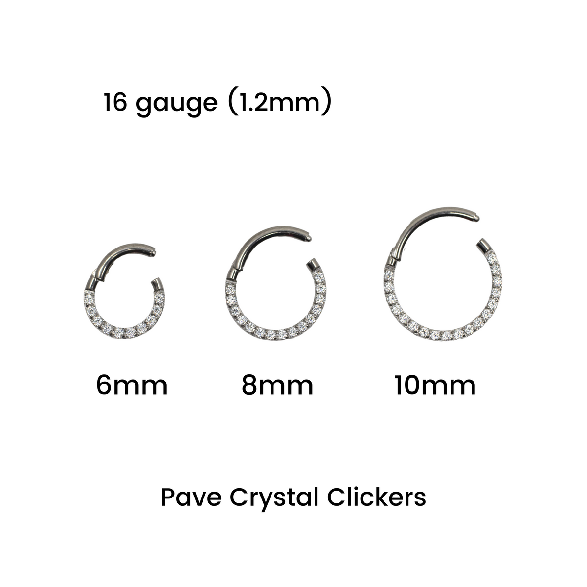 8mm Hoops Side-Facing Pave Crystal Clicker Hoop The Curated Lobe